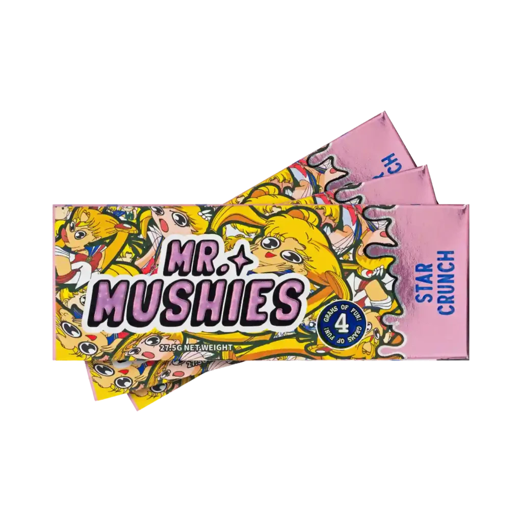 Star Crunch magic mushroom chocolate bar by Mr. Mushies