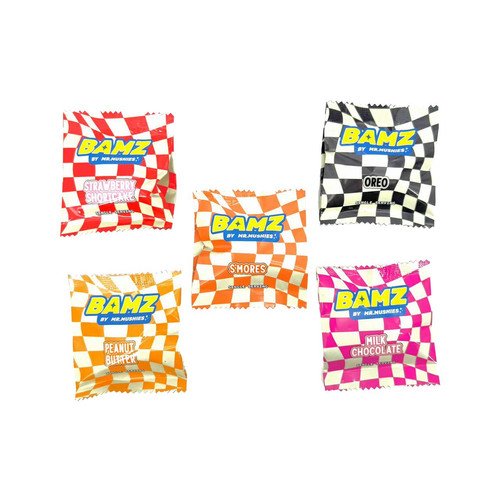 Mr. Mushies Bamz variety pack of mushroom chocolate bars